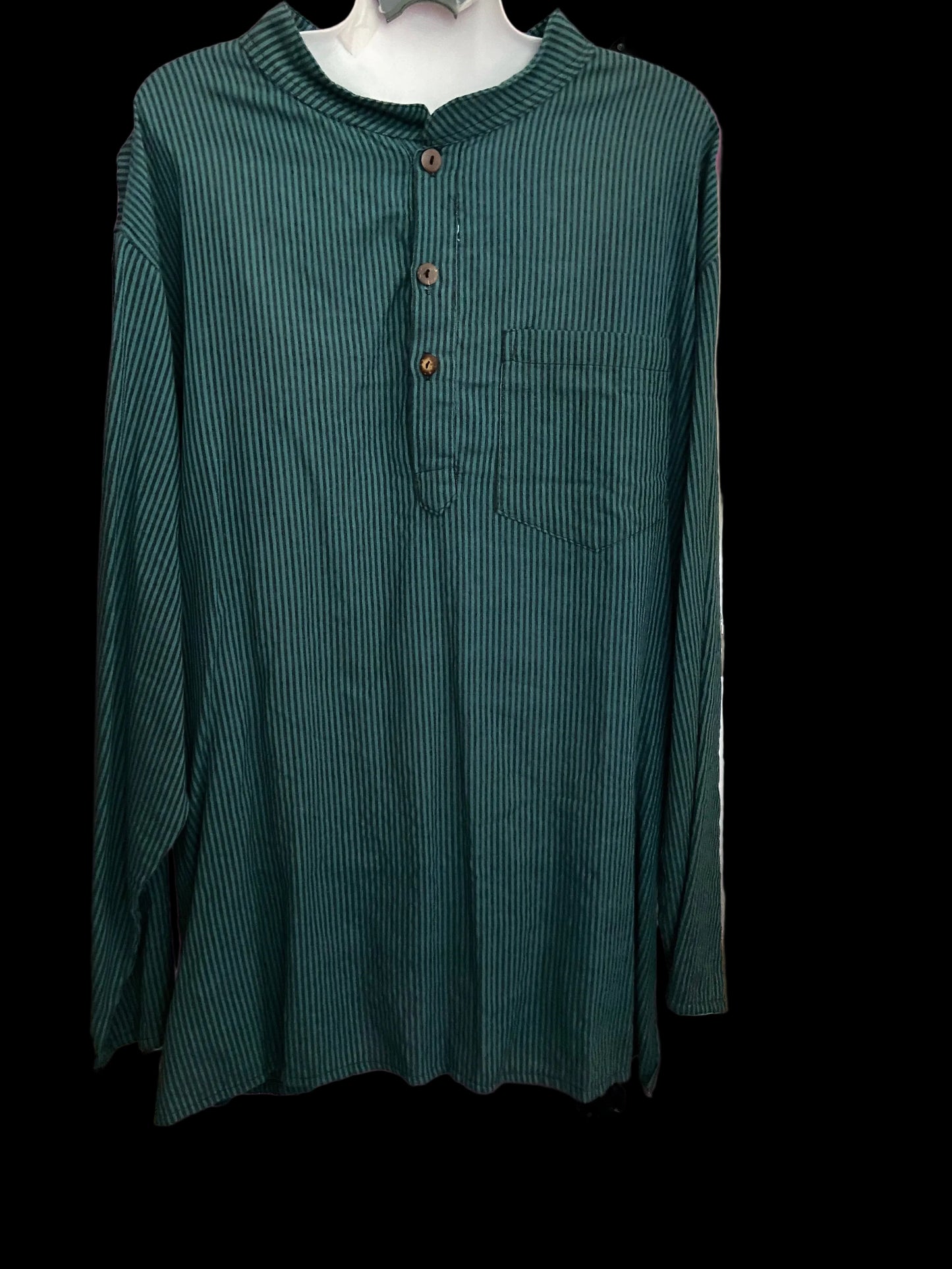 Vissers Blouse Groen/Blauw