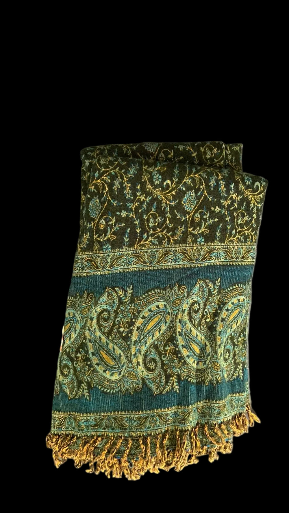 Meditatie/ omslagdoek groen/oker