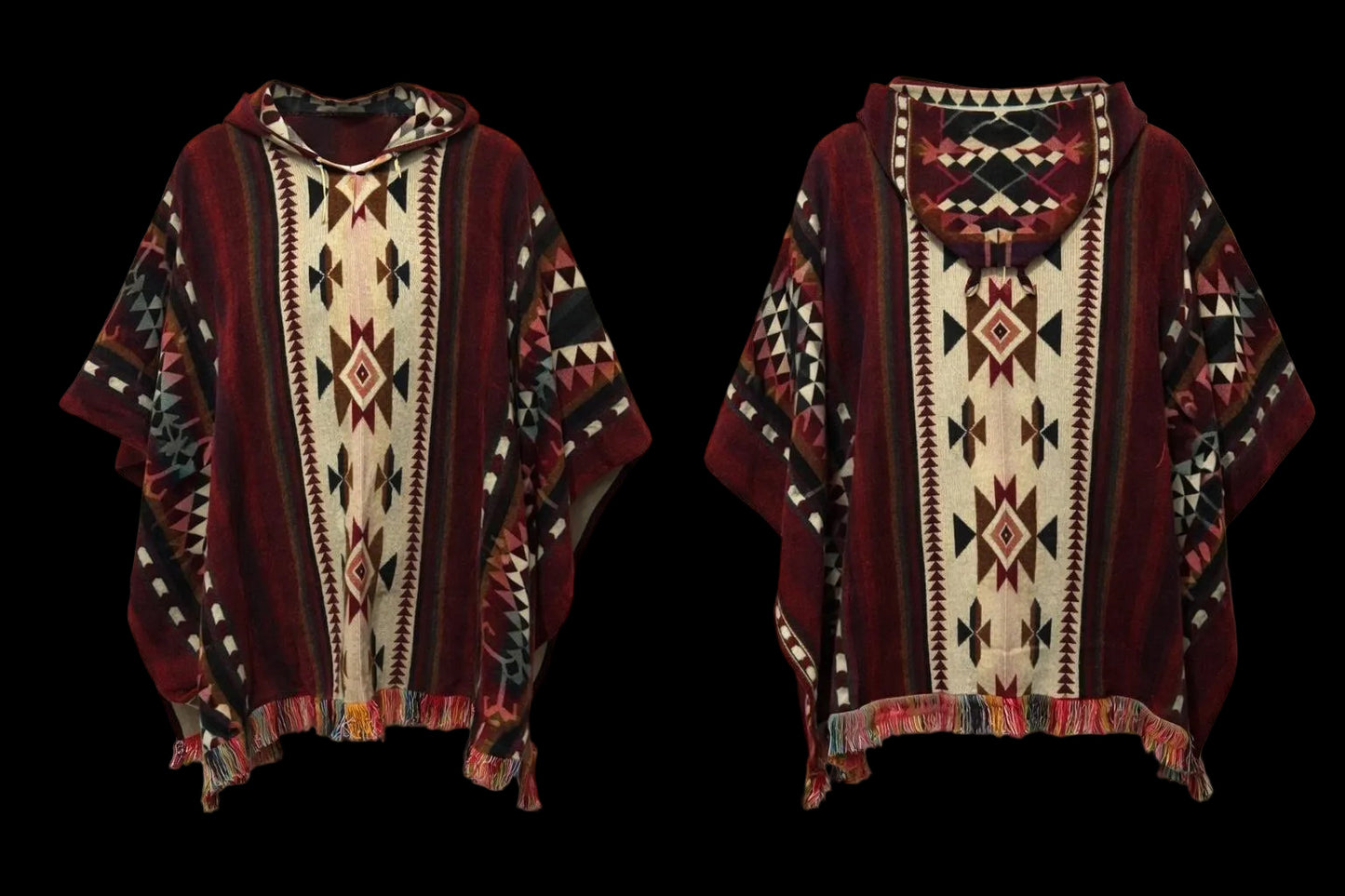 XL Poncho - Alpacawol - Bordeaux