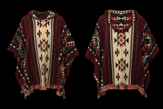 XL Poncho - Alpacawol - Bordeaux