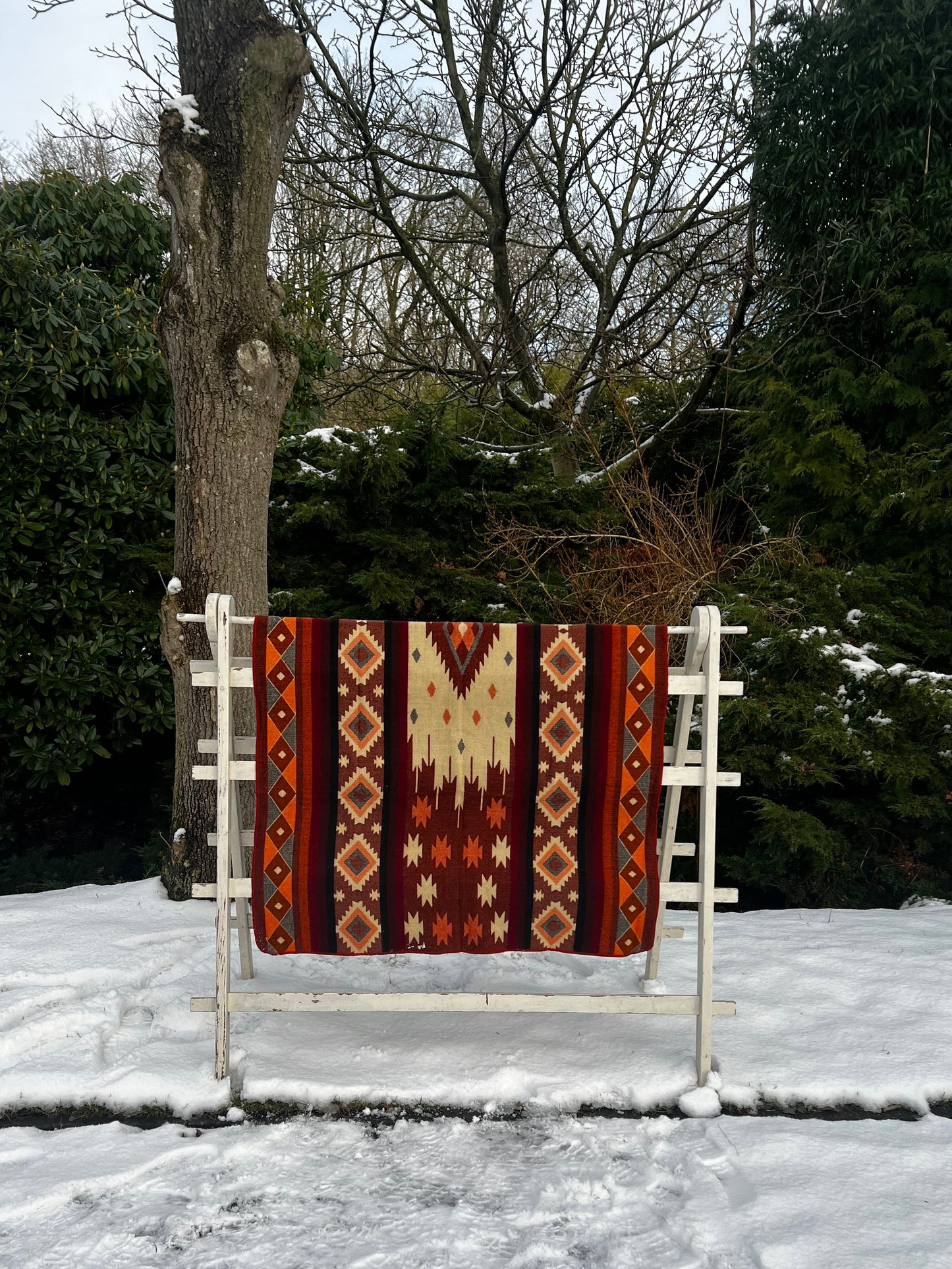 Alpaca deken - 110x185 cm - Oranje/Bruin
