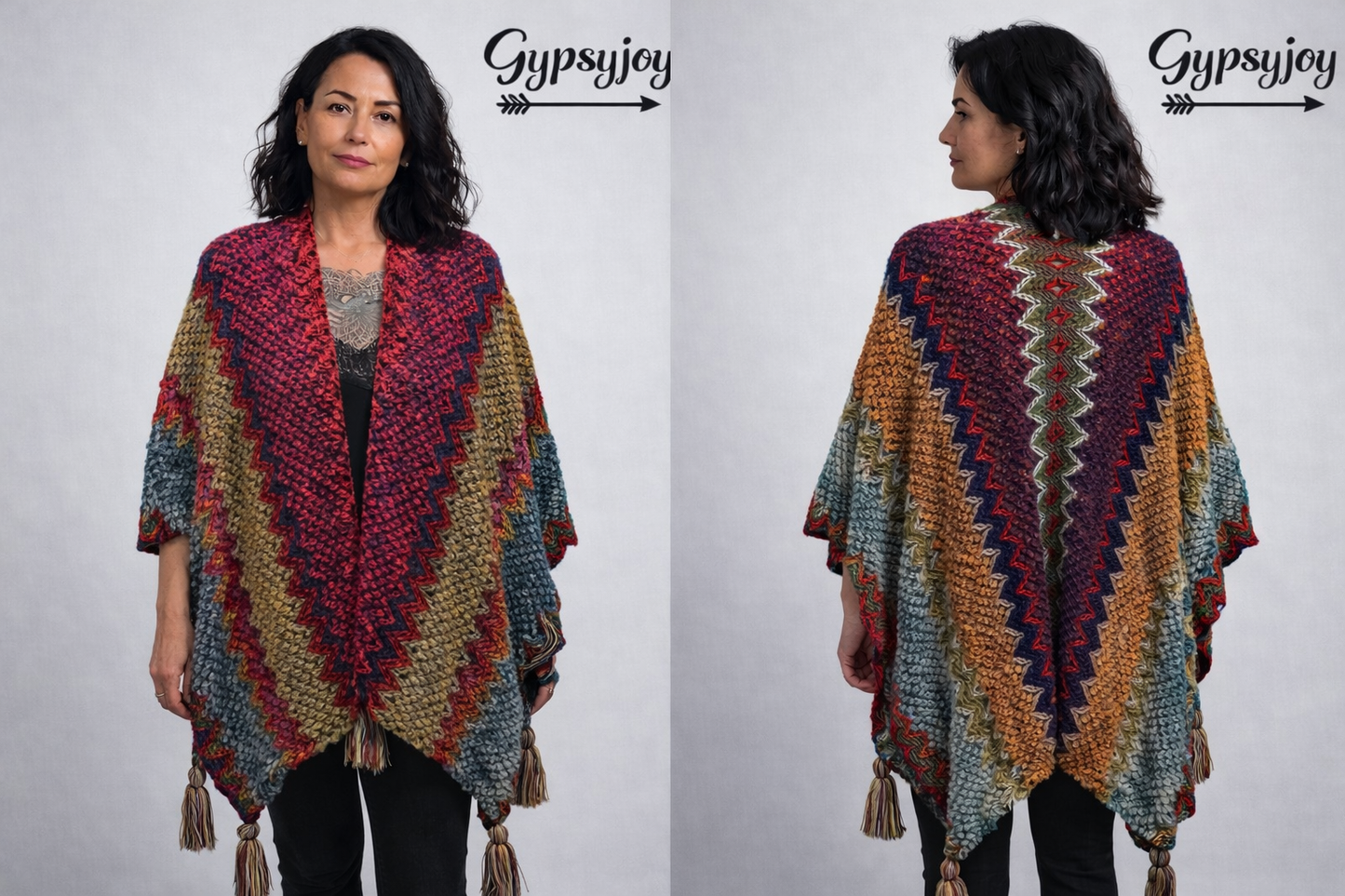 Dames Poncho’s/Omslagdoek - 3 assorti