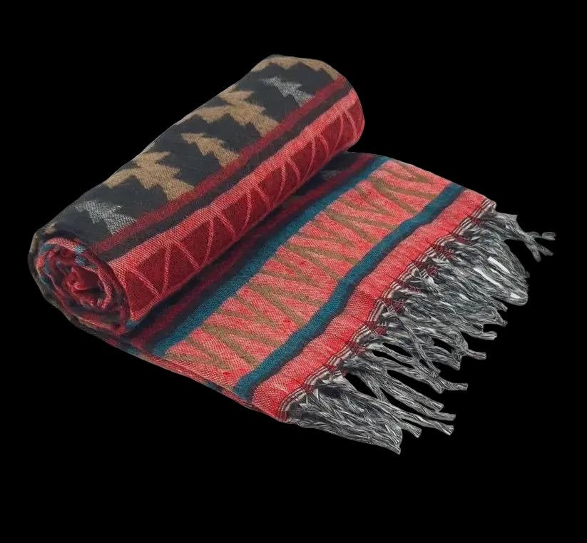 Bohemian shawl 200x95 cm - Rood/mix