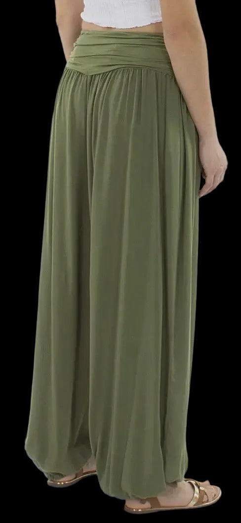 Dames Harembroek Kaki/groen