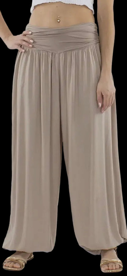 Dames harembroek beige