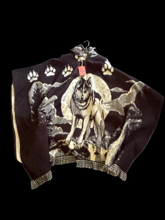 XL Poncho Alpacawol Wolf