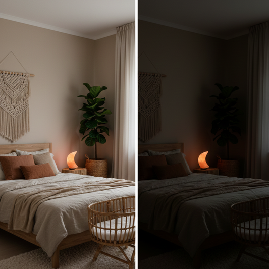 Himalaya zoutlamp - Maanvorm oranje