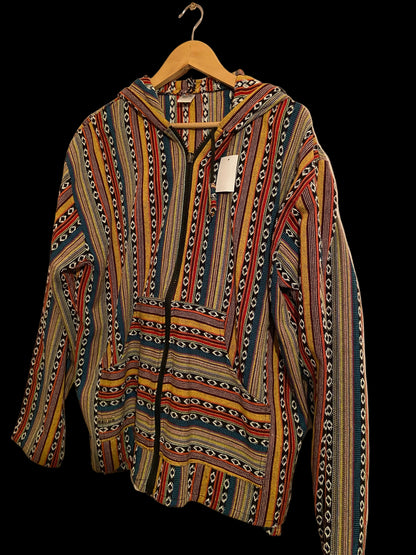 Mexicaanse baja hoodie - unisex - roest/geel