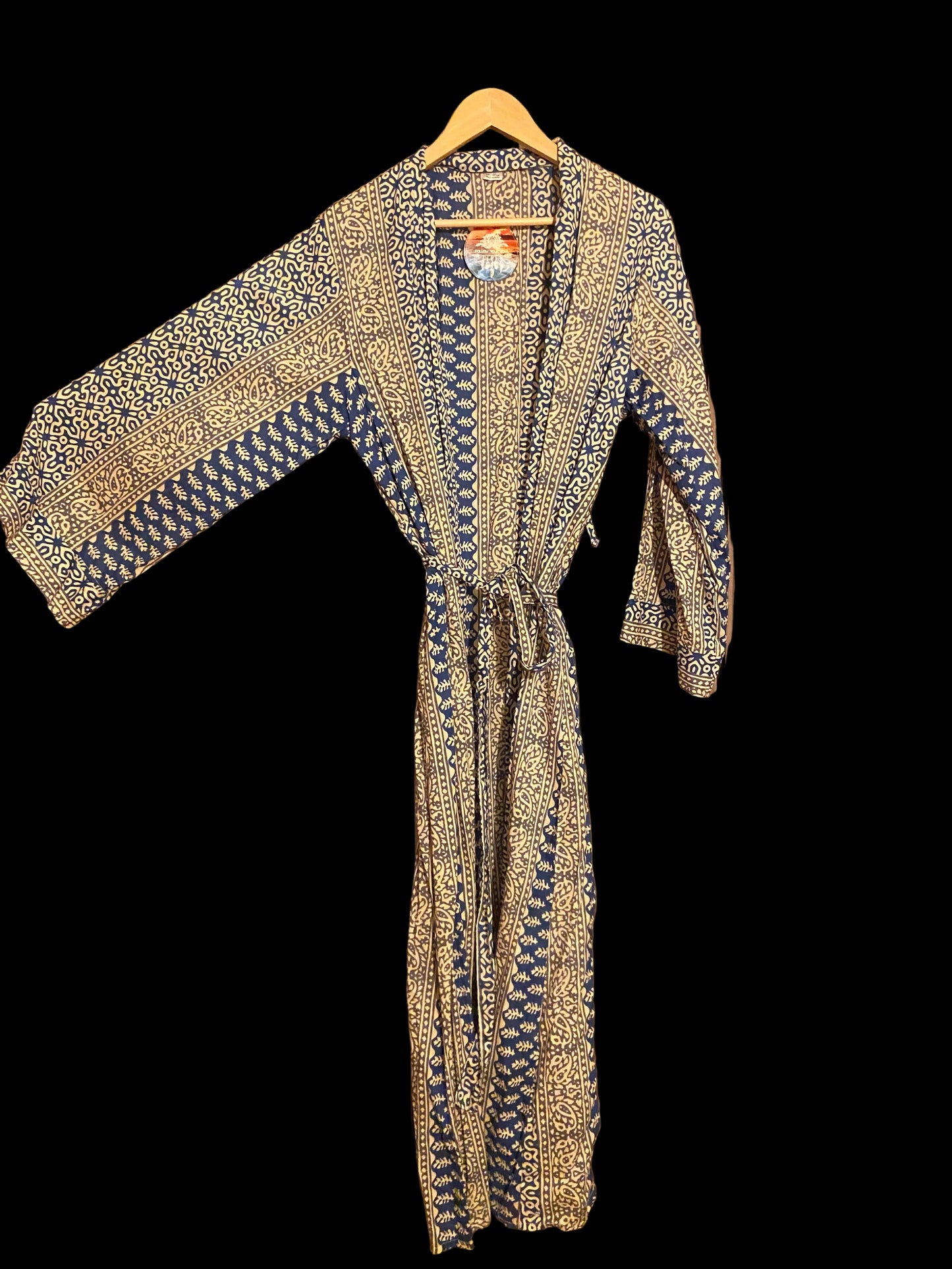 Kimono/badjas blauw / grijs