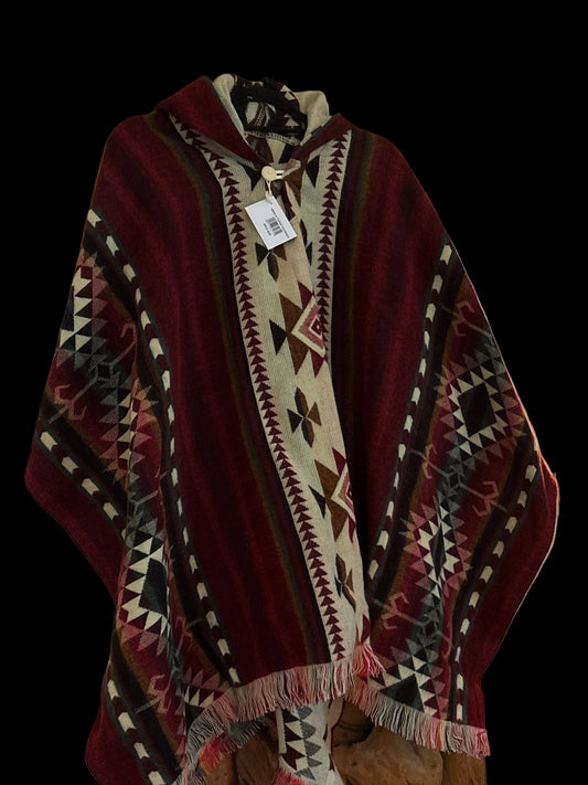 XL Poncho Canari Bordeaux