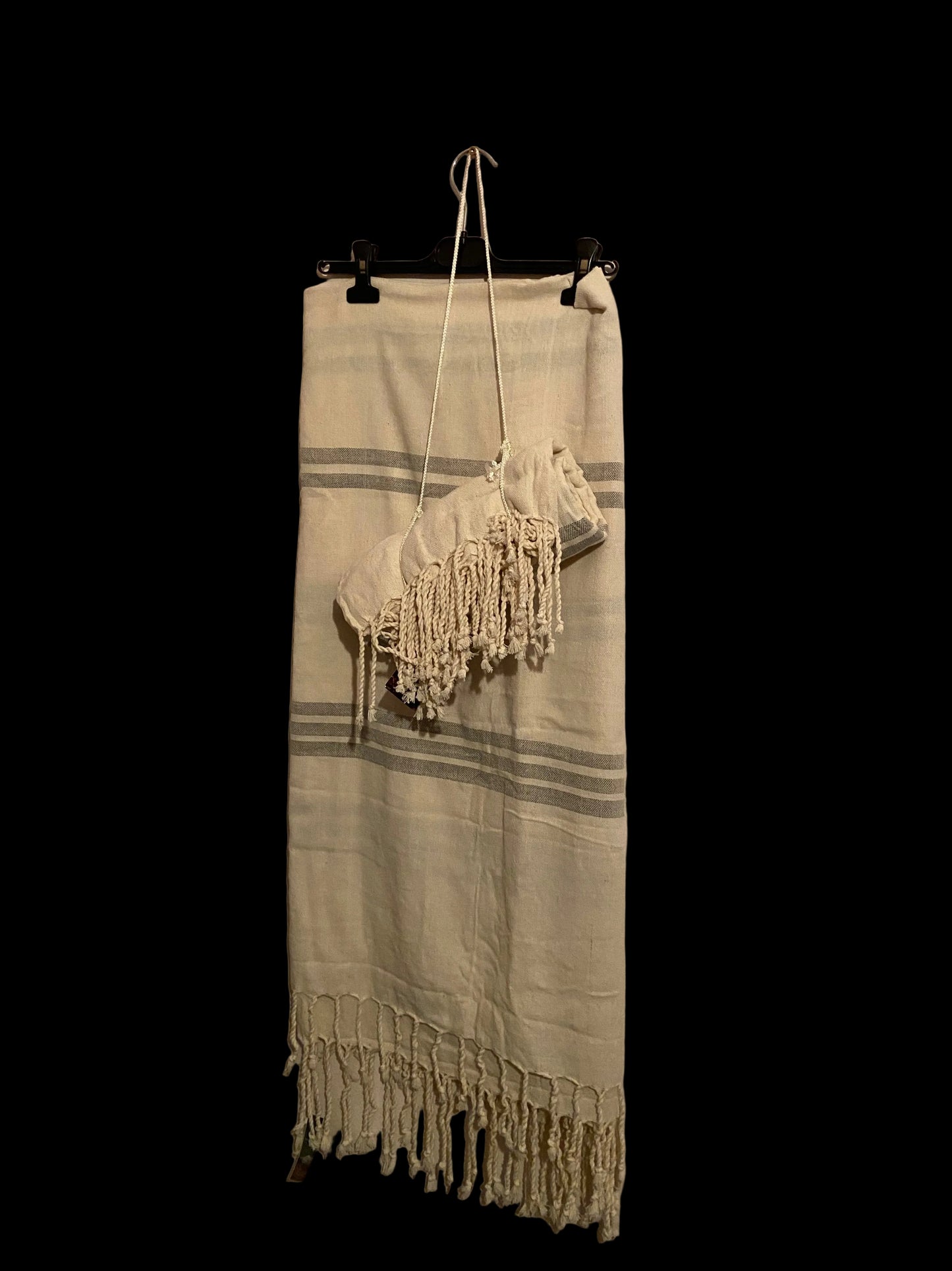 Hamamdoek Ecuador grijs /wit