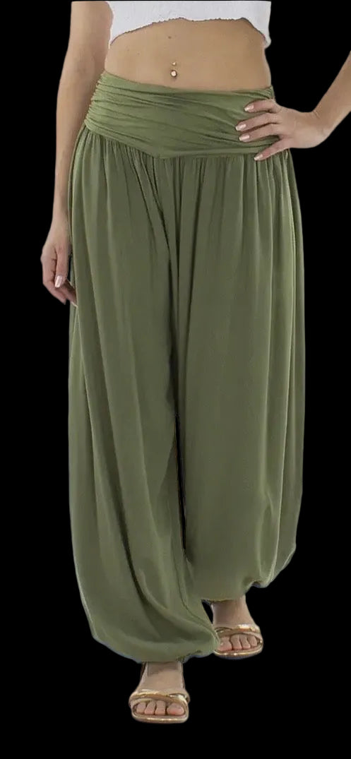 Dames Harembroek Kaki/groen