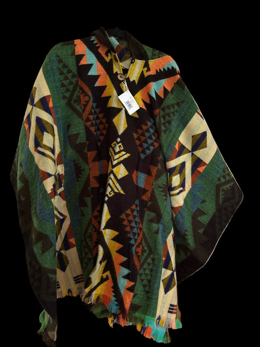 XL Poncho Waorani Groen