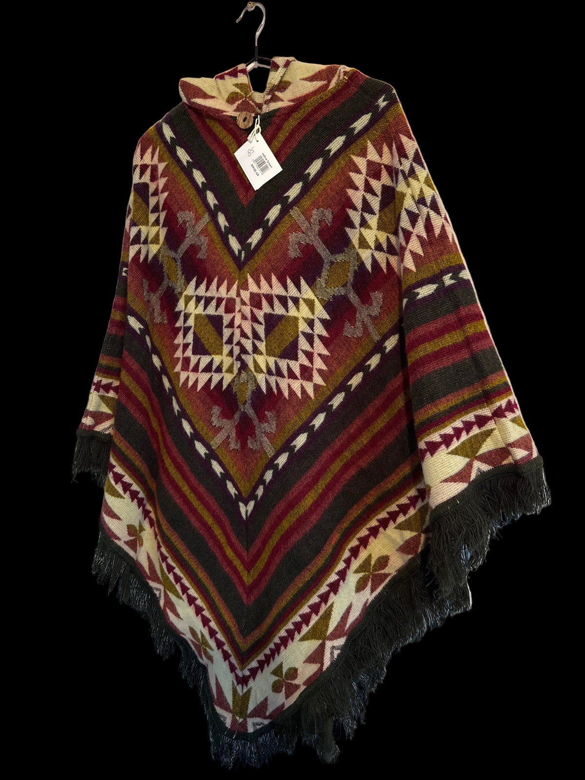 Driehoek Poncho Alpaca Native Green