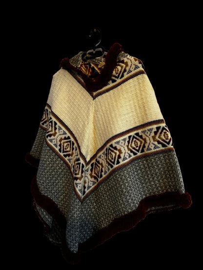 Poncho Rosanna White Brown