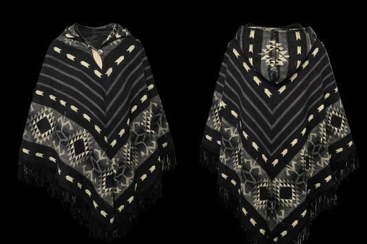 Driehoek Poncho - Alpacawol - Zwart