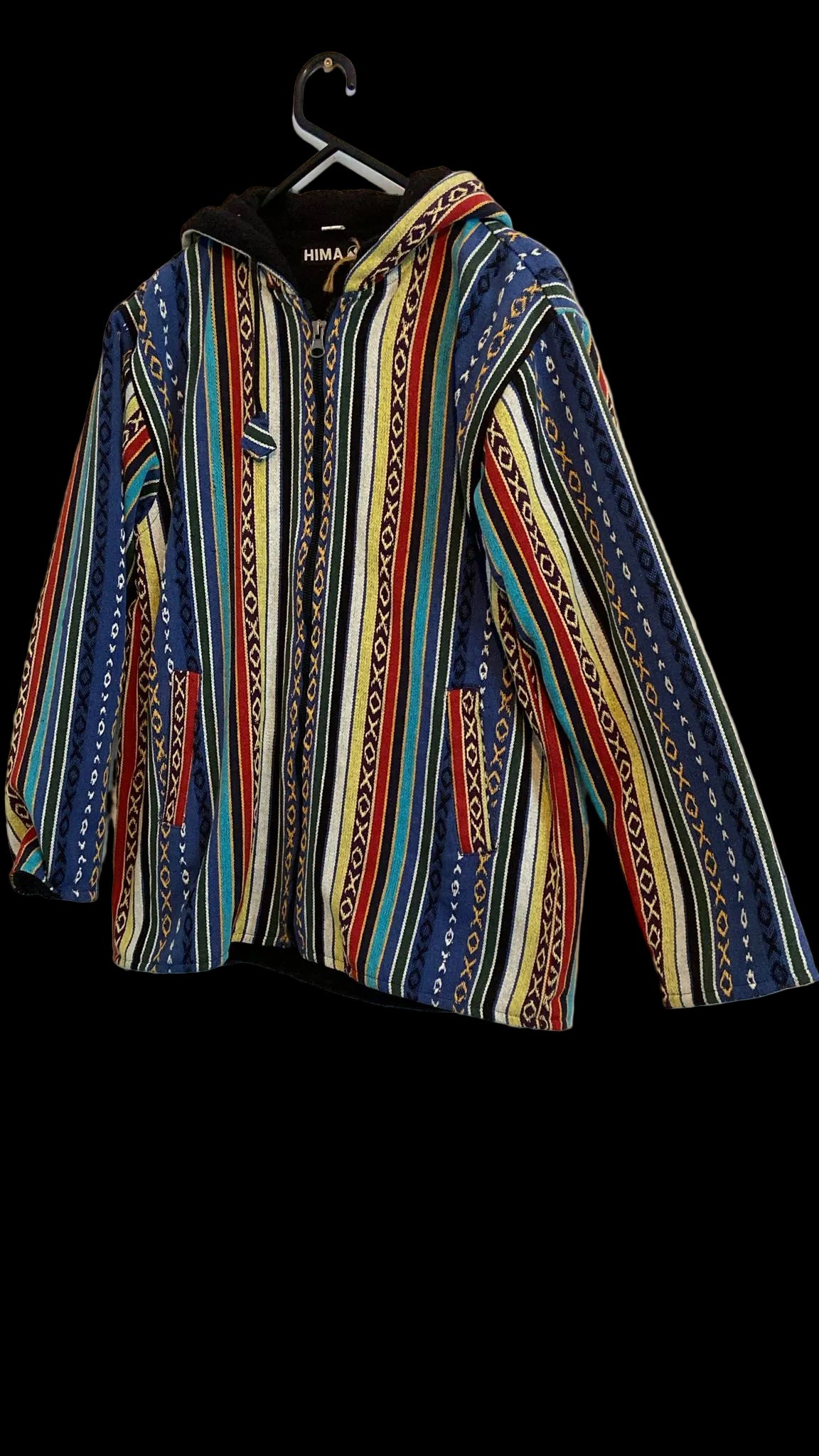 Mexicaanse Baja Hoodie - gevoerd - unisex - rood/geel