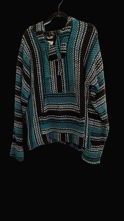 Mexicaanse Baja hoodie - unisex - blauw/zwart