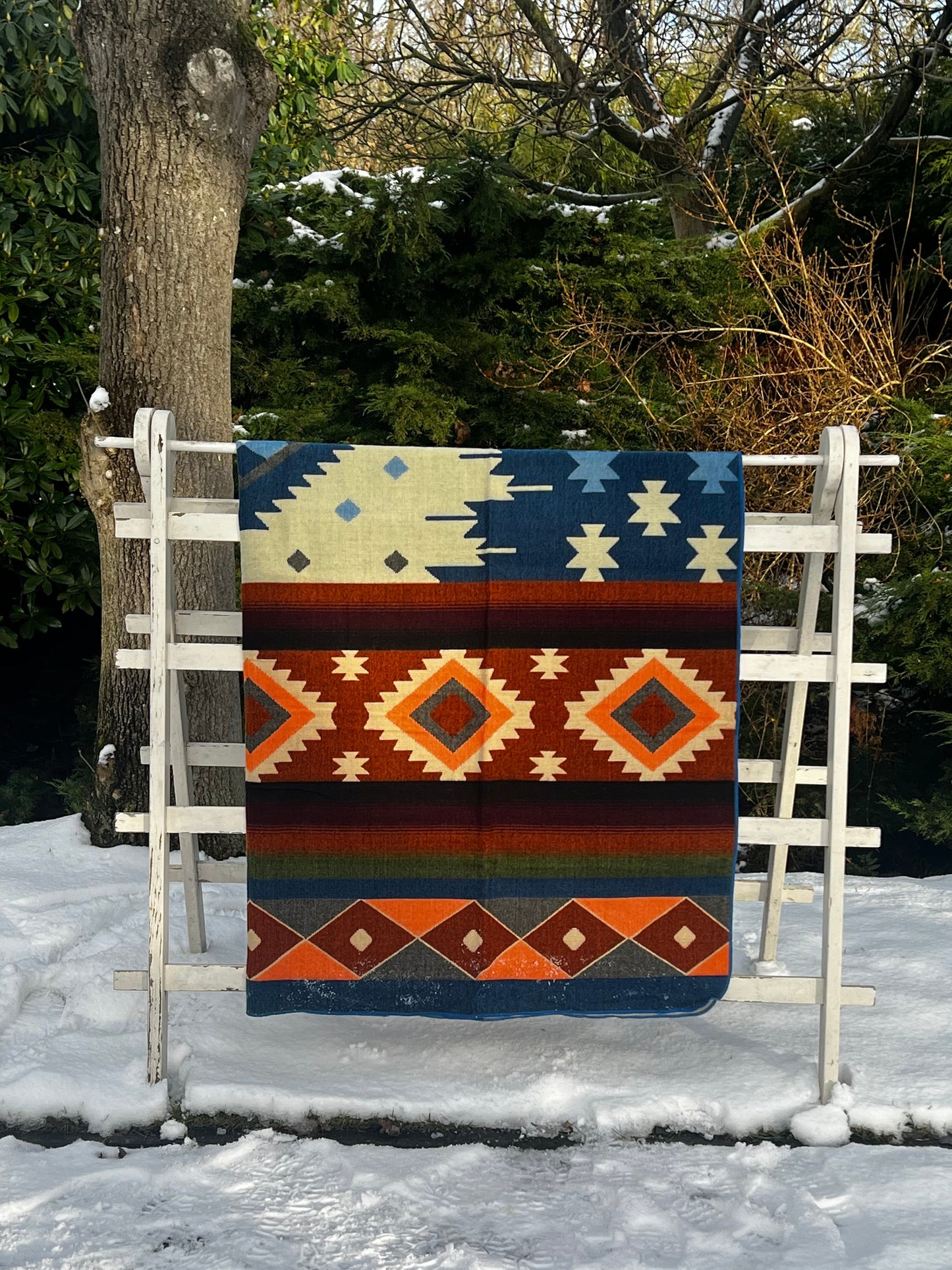 XXL Alpaca deken - 225x190 cm - Rood/Blauw/Multi