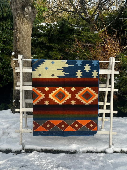 XXL Alpaca deken - 225x190 cm - Rood/Blauw/Multi