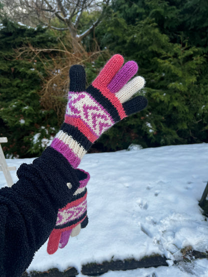 Wollen handschoenen - Coral Lavender