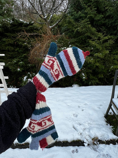 Wollen cabrio wanten met kap - Vingerloze handschoenen - French wave