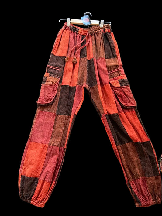 Hippie broek - Rood mix