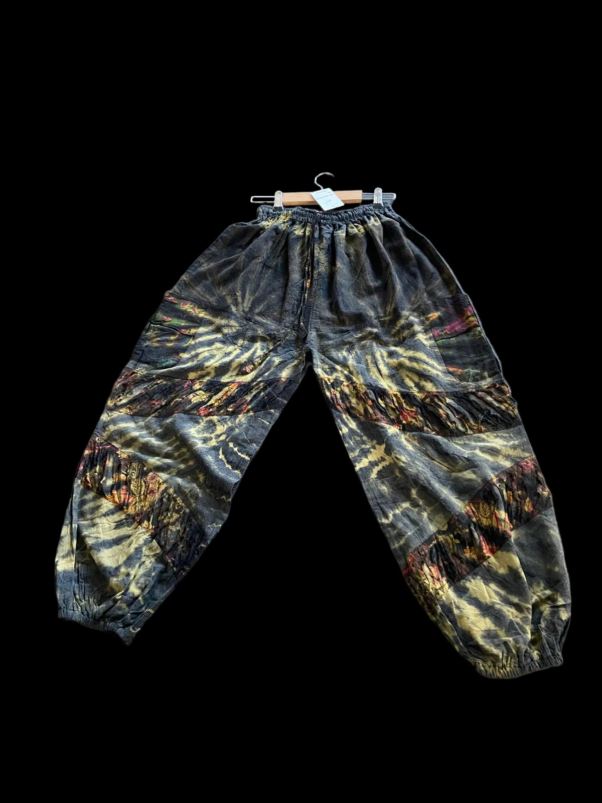 Hippie broek - Grijs/Geel