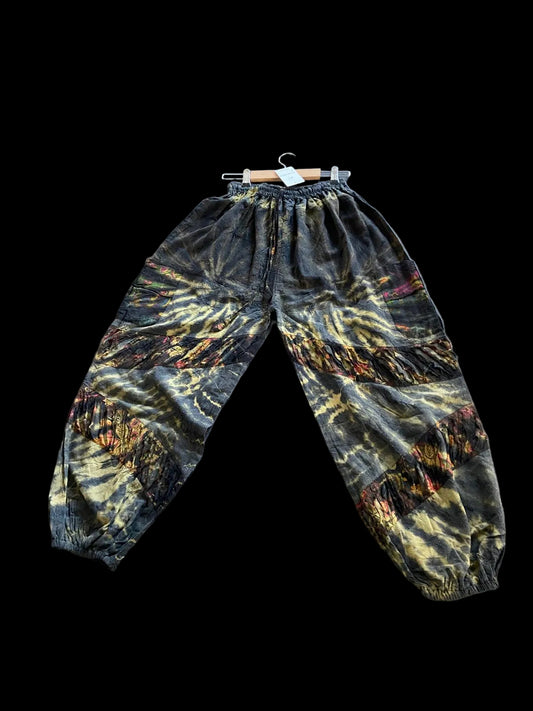 Hippie broek - Grijs/Geel