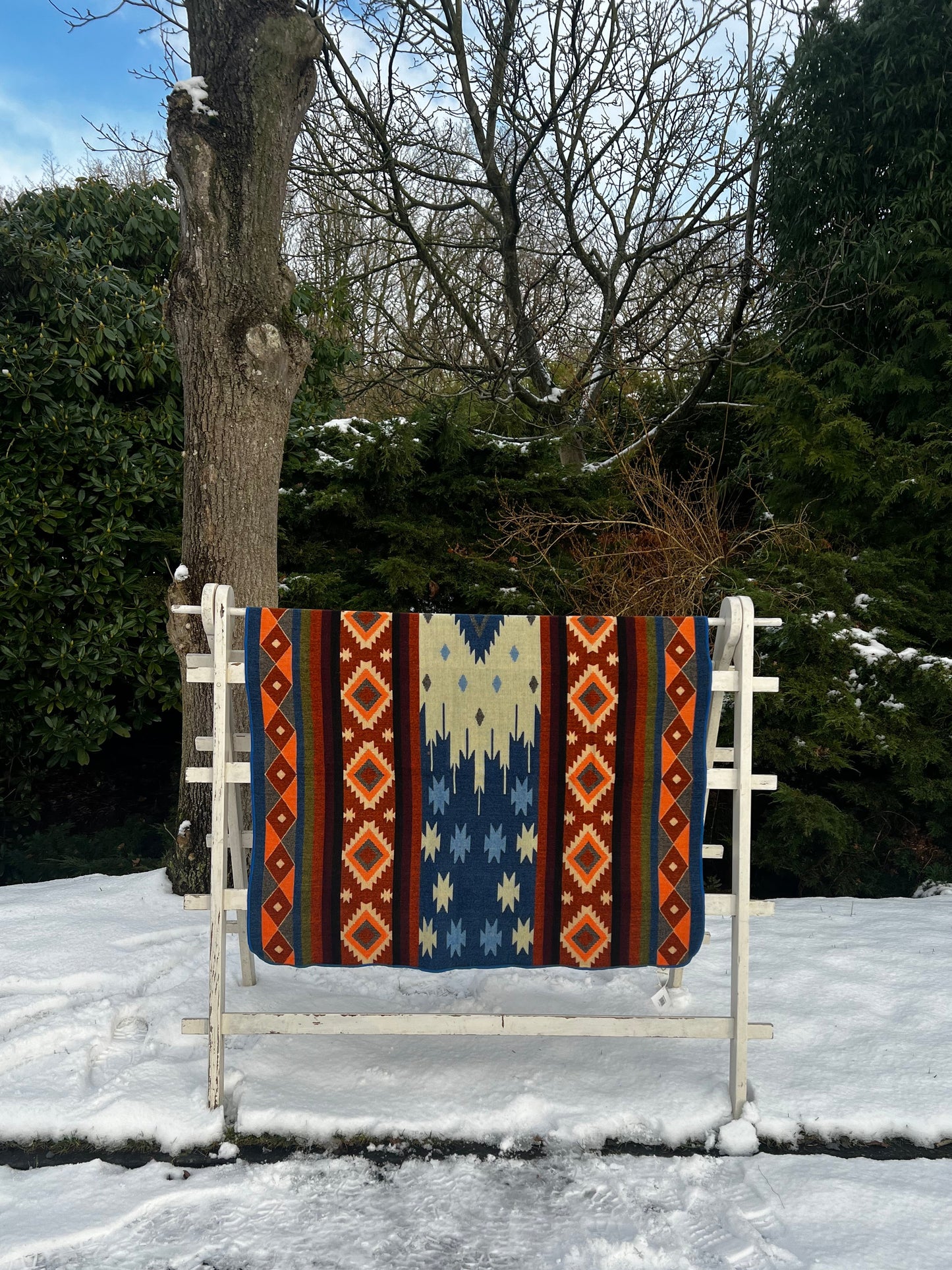 Alpaca deken - 110x185 cm - Blauw/Grijs