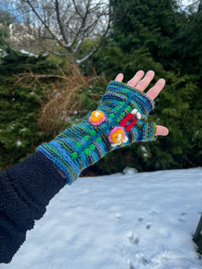 Polswarmers - blauw groen