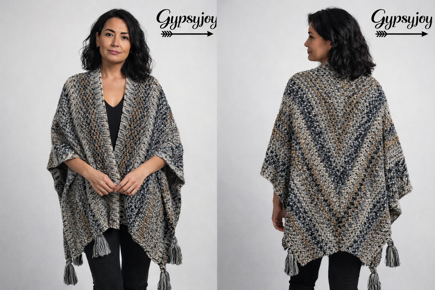 Dames Poncho’s/Omslagdoek - 3 assorti