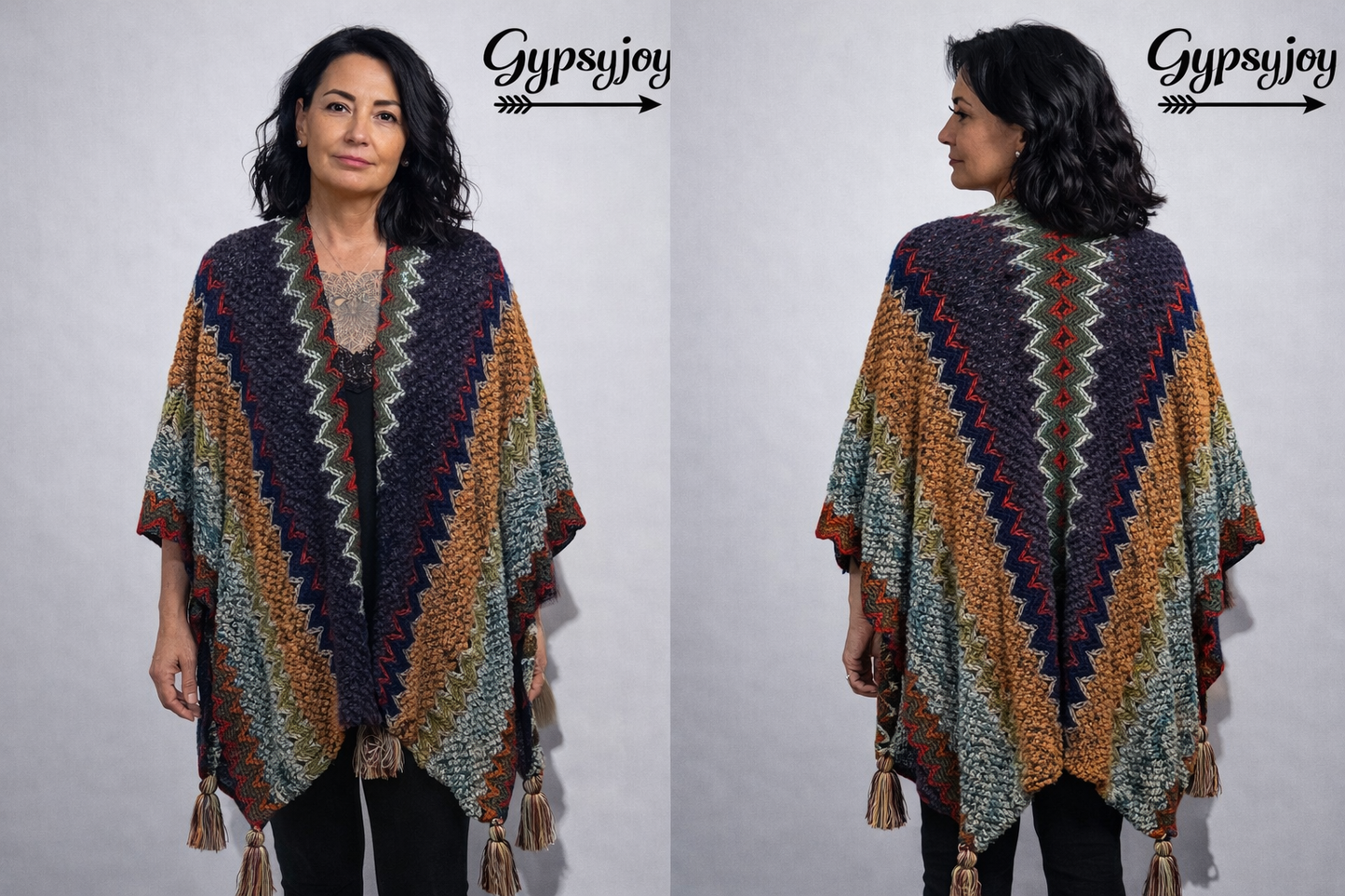 Dames Poncho’s/Omslagdoek - 3 assorti