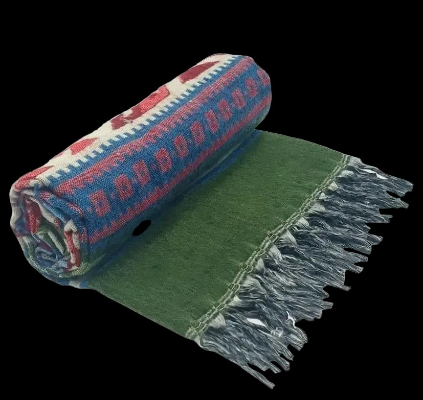 Bohemian shawl 200x95 cm - Groen/blauw/rood