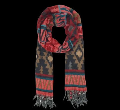 Bohemian shawl 200x95 cm - Rood/mix