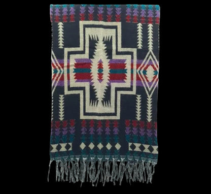 Bohemian shawl 200x95 cm - Rood/paars/teal