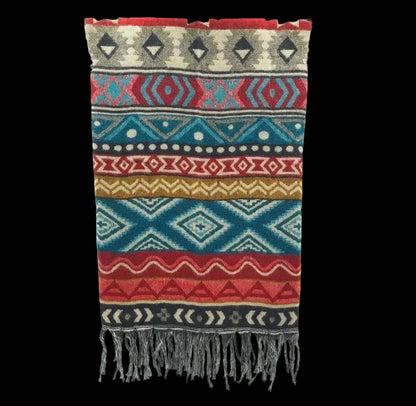 Bohemian shawl 200x95 cm - Rood/teal